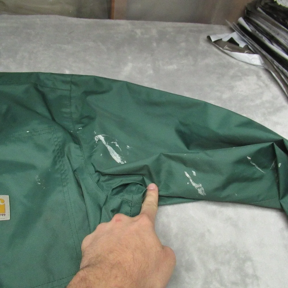 Carhartt Jacket Mens Medium Green Storm Defender Loose Fit Hooded Midweight Work